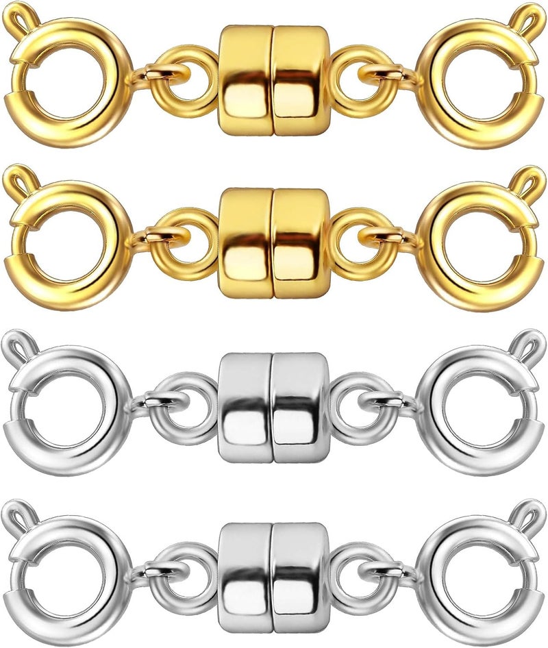 Qulltk Double Magnetic Necklace Clasps and Closures 14K Gold and Silver Bracelet Extender Jewelry Clasps Converters for DIY Jewelry Making - Image 1